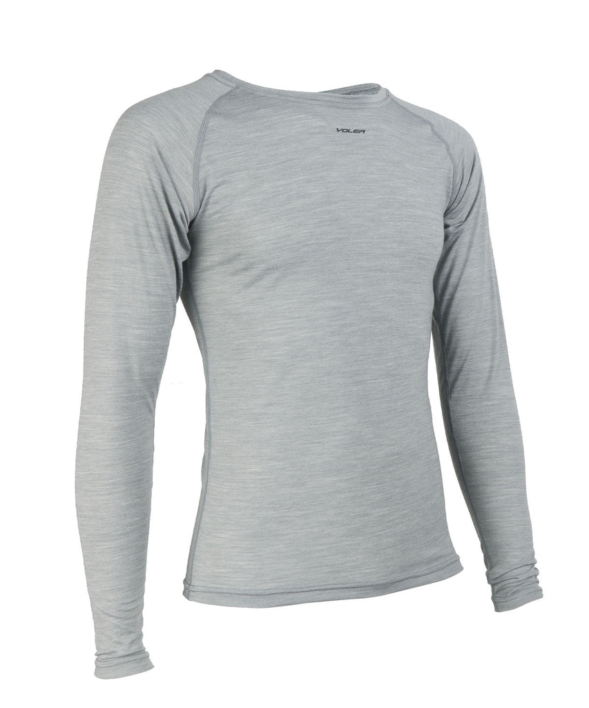 M. LIGHTWEIGHT MERINO LS BASE - GREY HEATHER