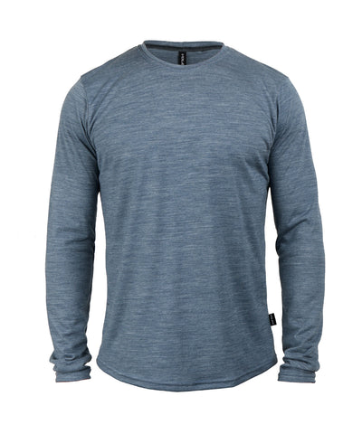 M. LIGHTWEIGHT MERINO LS TEE - SLATE HEATHER
