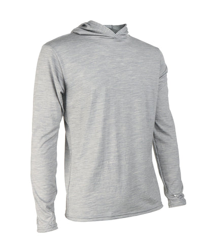 M. MIDWEIGHT MERINO HOODIE - GREY HEATHER