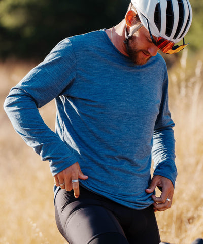 M. LIGHTWEIGHT MERINO LS TEE - SLATE HEATHER