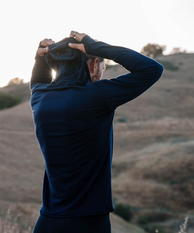 M. MIDWEIGHT MERINO HOODIE - INDIGO