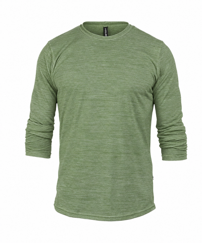 M. LIGTHWEIGHT MERINO LS TEE - MOSS HEATHER