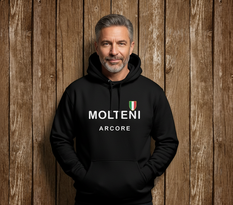 RETRO MOLTENI BLACK HOODIE - MOLTENI CYCLING