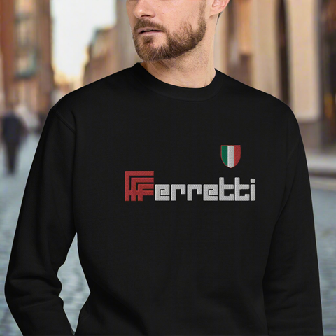 EMBROIDERED BLACK FERRETTI SWEATSHIRT - MOLTENI CYCLING