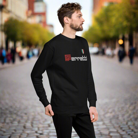 EMBROIDERED BLACK FERRETTI SWEATSHIRT - MOLTENI CYCLING
