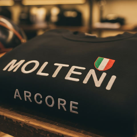 EMBROIDERED BLACK MOLTENI ARCORE SWEATSHIRT