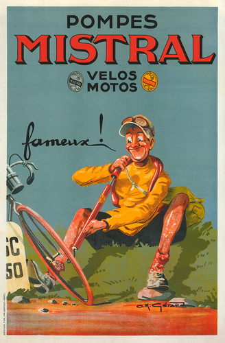 Pompes Mistral Bicycle Poster - MOLTENI CYCLING