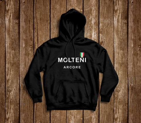 RETRO MOLTENI BLACK HOODIE - MOLTENI CYCLING