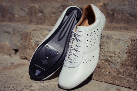 Nuovo Carbon Bianco - White/Tan Leather Shoes - MOLTENI CYCLING