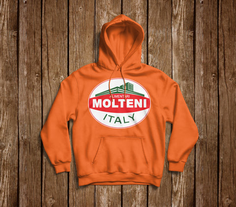 RETRO MOLTENI ALIMENTARI LOGO ORANGE HOODIE
