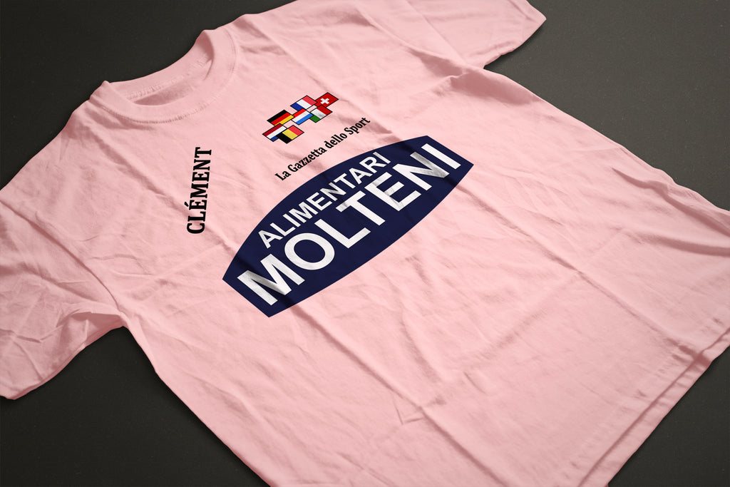 PINK MOLTENI ALIMENTARI LA GAZZETTA CLASSIC T-SHIRT - MOLTENI CYCLING